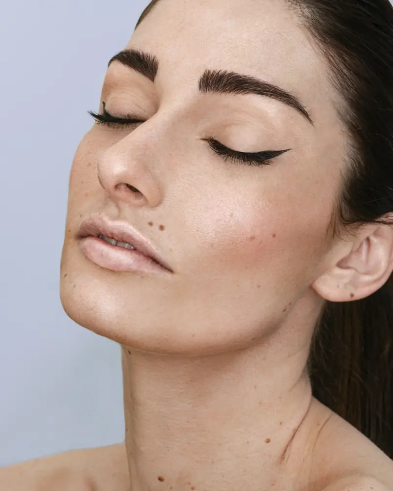 Close-up of healthy, glowing skin