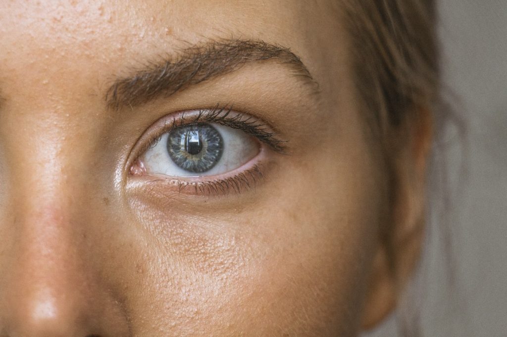 Close-up of an eye and the under-eye skin