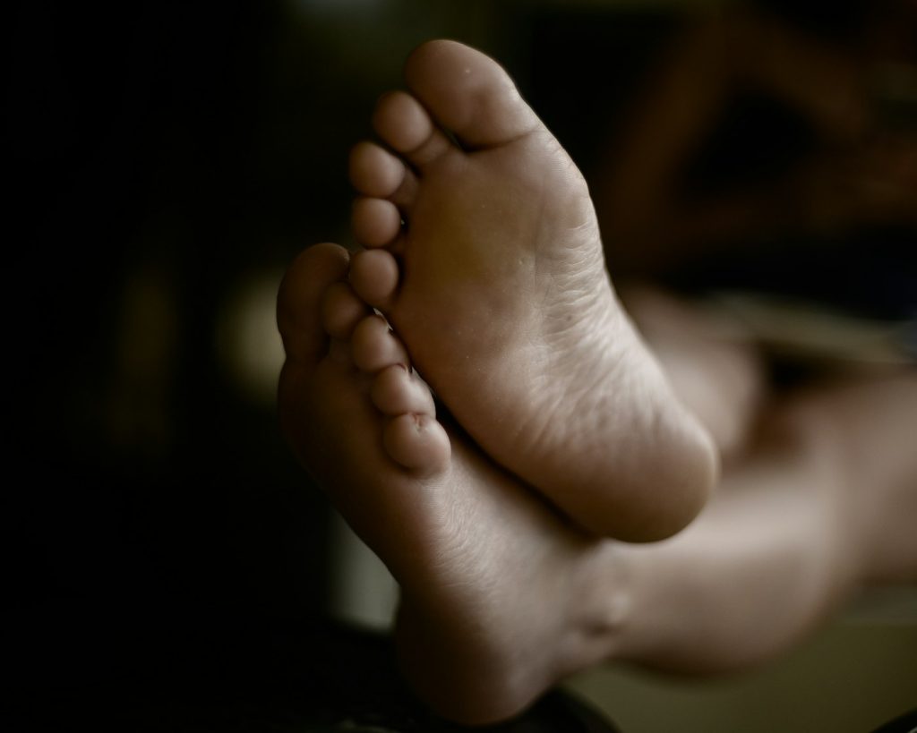 Close-up of the soles of bare feet